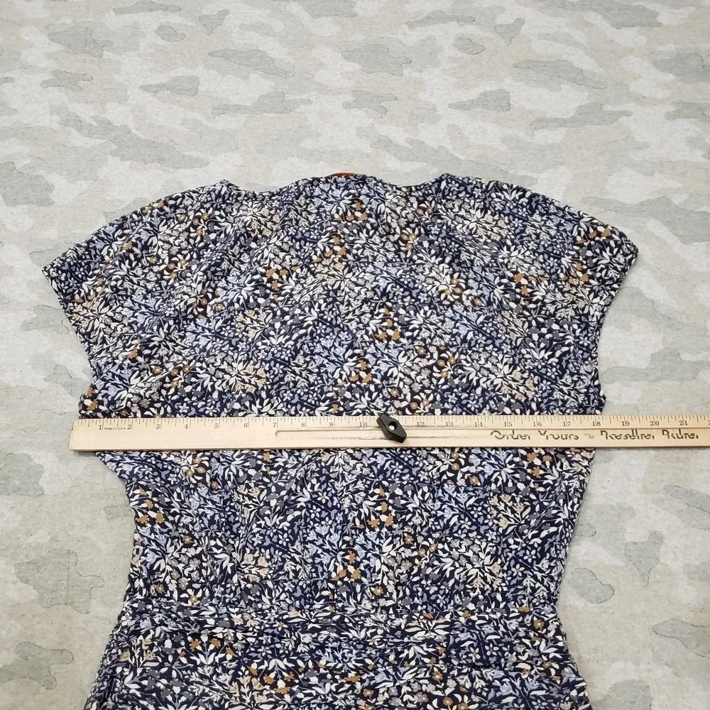 Tory Burch Dress Womens 6 Blue Silk Belted Evening Pullover‎ Sleeveless